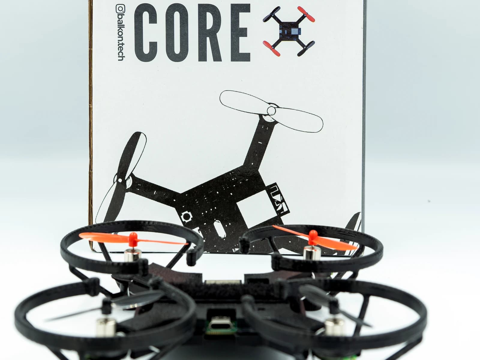 RobonHub CORE box with the assembled drone